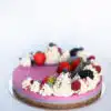 Raw Passion Berrylicious Cake with strawberry, blueberry & blackberry layers topped with vanilla icing
